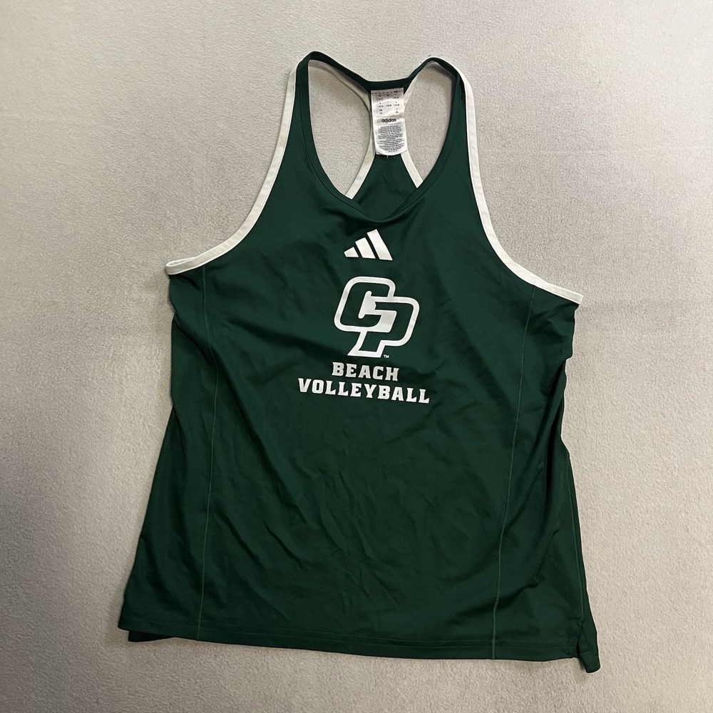 Cal Poly Mustangs adidas Tank Top Women's Large Green Racerback Beach Volleyball
